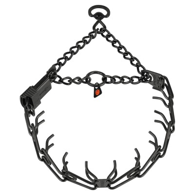 Obojok ostnatý sťahovací ULTRA-PLUS 3.2mm/58cm, obmedzovač, obratlík, ClicLock, nerez, čierny, HS