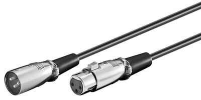 Kábel XLR 600 čierny M/F predlžovací 6m