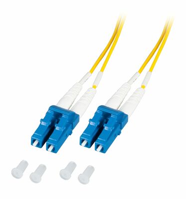 Fiber kábel LC-LC, 0.5m Duplex OS2(9/125µm), LSOH, 1.2mm, žltý