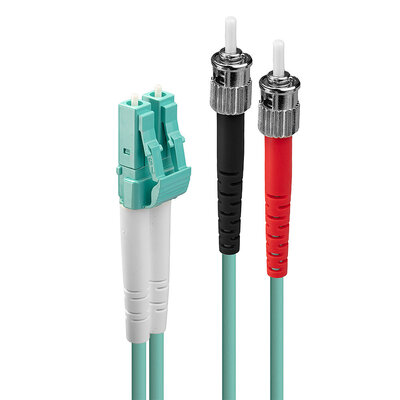 Fiber kábel LC-ST, 10m Duplex OM3(50/125µm), LSOH, tyrkysový