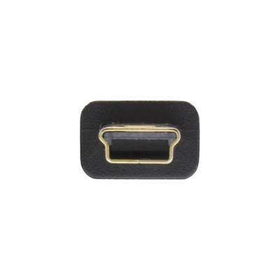 Kábel USB 2.0 A-MINI-B 5pin M/M 2m, High Speed, čierny, plochý