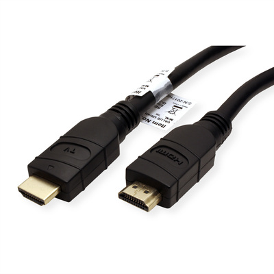 Kábel HDMI M/M 15m, High Speed+Eth, 4K@60Hz, HDMI 2.0, 18G, G, čierny, jednosmerný, aktívny