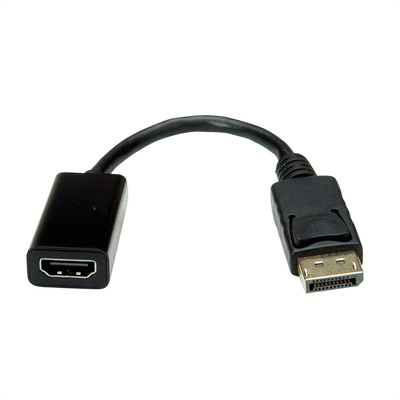 Adaptér DisplayPort na HDMI M/F, 2K@60Hz (DP 1.2, HDMI 1.4), 15cm, čierny