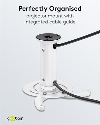 Držiak pre projektor, stropný, max 10kg, dĺžka 130/200mm, max rozteč 32cm, biely