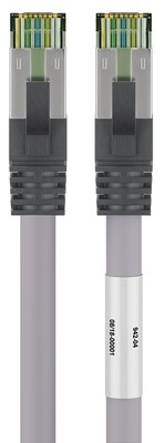 S/FTP (PiMF) Patchkábel LSOH 3m cat.8.1, sivý, Cu, 40GBit/s, 2000MHz
