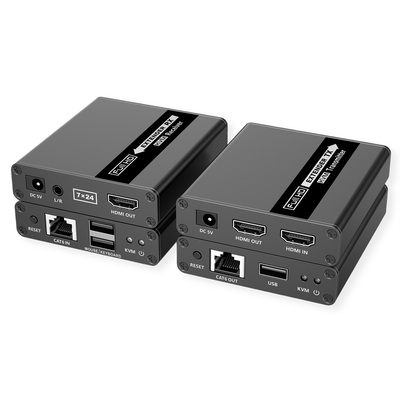 Predĺženie KVM cez TP do 70m, HDMI, USB, Audio (3.5mm jack), s lokálnym monitorom "loop out"