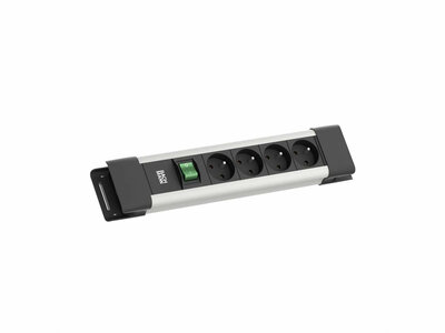 Predlžovačka CONNECTUS, 4xUTE 230V, vypínač, 2m kábel 1.5mm², hliník, čierna