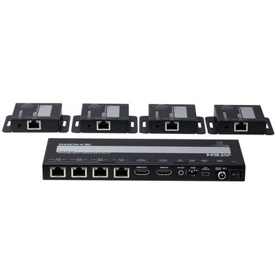 Predĺženie HDMI cez TP do 40m, Video distribútor/splitter 1IN/4OUT (4K@60Hz), IR, čierny