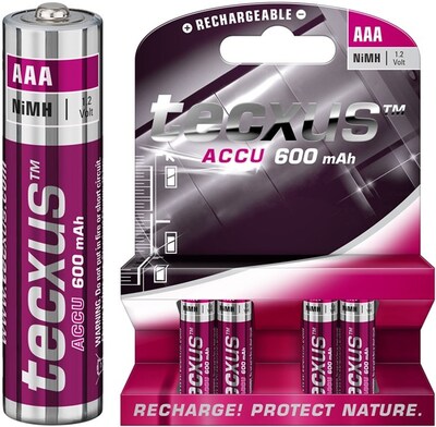 Batéria Tecxus nabíjacia AAA (4ks) 1.2V 600mAh NiMH (HR03) 4BL