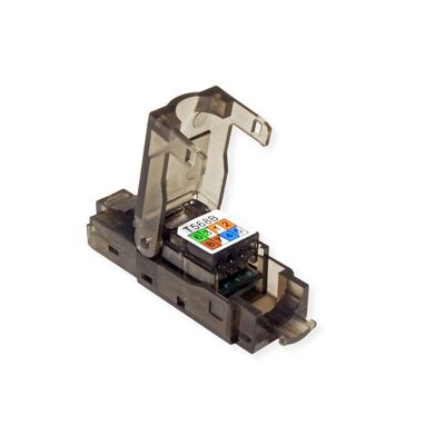 Konektor 8/8 RJ45 cat.6a, 10Gbit, netienený, na drôt, montáž bez klieští AWG 23-26, plast, čierny