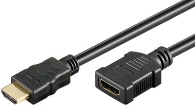 Kábel HDMI M/F 3m, Ultra High Speed+Eth, 8K@60Hz, HDMI 2.1, 48G, G pozl. kon., čierny