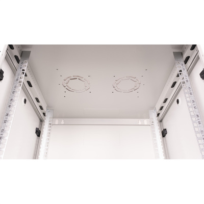 19" Rack na stenu 12U, sivý, 645x600x600mm (HxWxD), odnímateľné bočnice