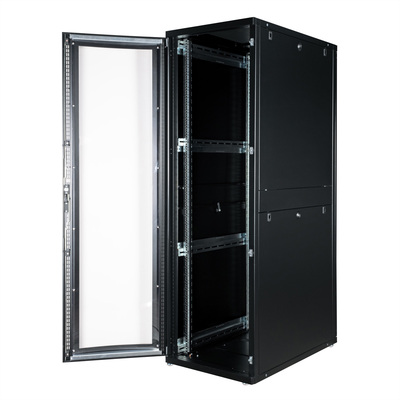 19" Rack na podlahu 42U, 1970x600x1000mm (HxWxD), PRO, Plexiglas, čierny
