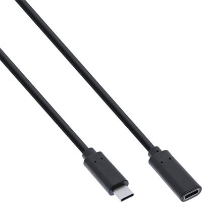 Kábel USB 3.1 Typ C CM/CF 1m, Super Speed (Power Delivery 20V3A) gen.2, čierny, predlžovací