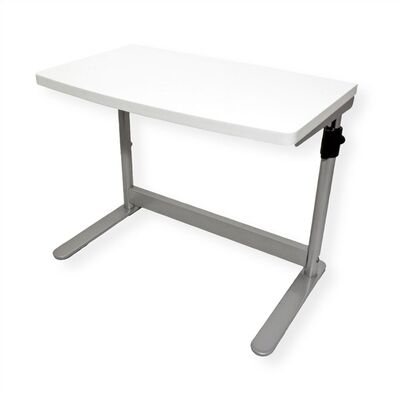 Stolík pre laptop / tlačiareň malý, max 10kg, 39/49x50x39cm (HxWxD), výškovo nastaviteľný, biely