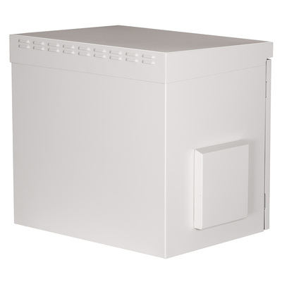 19" Rack na stenu 9U, sivý, 579x600x450mm (HxWxD), RAL7035, IP55, vonkajší, odnímateľné bočnice