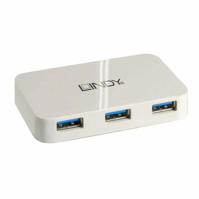 Hub USB 3.0, 4 Port, 4x USB A, 50cm, biely