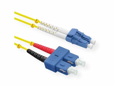 Fiber kábel LC-ST, 0.5m Duplex OS2(9/125µm), LSOH, G652.D, 3mm, žltý