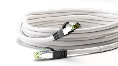 S/FTP (PiMF) Patchkábel LSOH 15m cat.8.1, biely, Cu, 40GBit/s, 2000MHz