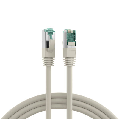 S/FTP (PiMF) Patchkábel LSOH 0.15m cat.6a, sivý, Cu