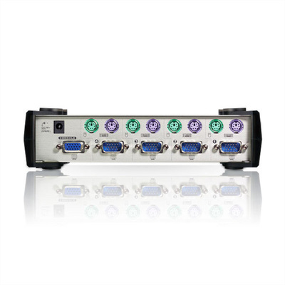 KVM switch/prepínač 4PC, VGA, PS2, káble1.2m