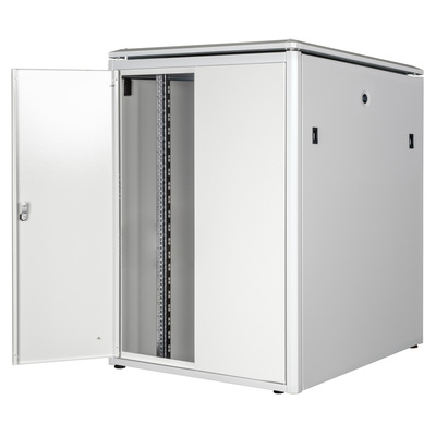 19" Rack na podlahu 22U, 1164x800x800mm (HxWxD), PRO, sklenené dvere, sivý