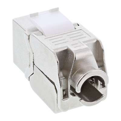 Konektor Keystone cat.6a, tienený, strieborný, beznástrojový (toolless), SLIM