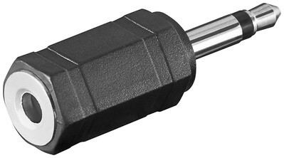 Adaptér 3.5mm stereo/MONO F/M, čierny, 10ks/bal