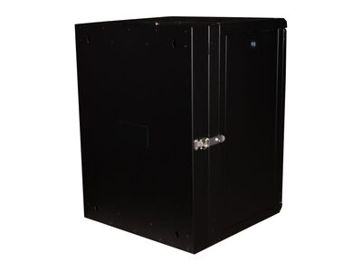 19" Rack na stenu 16U, čierny, 818x600x600mm (HxWxD), RAL9005, PRO, otočný (2-dielny)