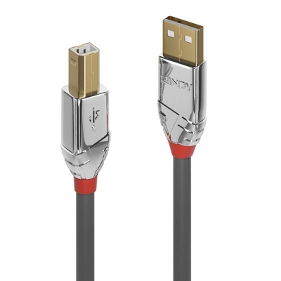 Kábel USB 2.0 A-B M/M 3m, High Speed, sivý, Cromo Line