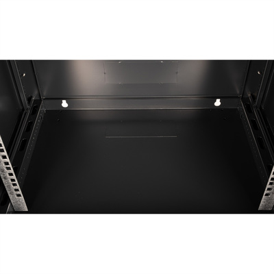 19" Rack na stenu 9U, čierny, 512x600x450 mm (HxWxD), odnímateľné bočnice