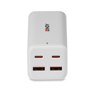 Nabíjačka USB 230V 4port, 2xUSB A, 1xUSB Typ C, 100W, Power Delivery, kábel (C7) 1.5m, GaN, biela