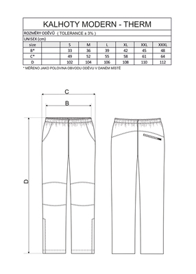 Nohavice MODERN–THERM, zateplené, čierne, XL