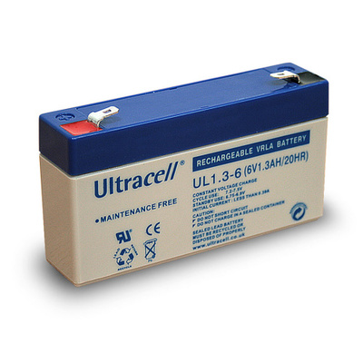 Baterka Ultracell AKKU UL1.3-6 (6V 1.3Ah), Faston (4.8mm)