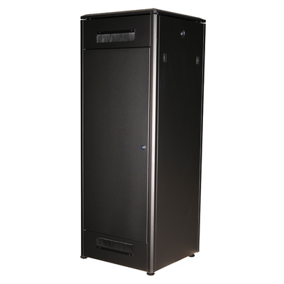 19" Rack na podlahu 32U, 1609x600x600mm (HxWxD), PRO, sklenené dvere, čierny
