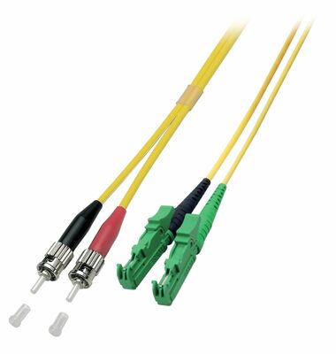 Fiber kábel ST-E2000/APC, 3m Duplex OS2(9/125µm), LSOH, 3mm, žltý