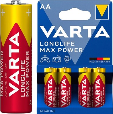 Batéria VARTA Longlife Max Power Alkalická AA (4ks) 1.5V (LR6) 4BL