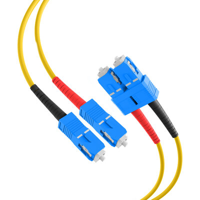 Fiber kábel SC-SC, 0.5m Duplex OS2(9/125µm), LSOH, 3mm, žltý