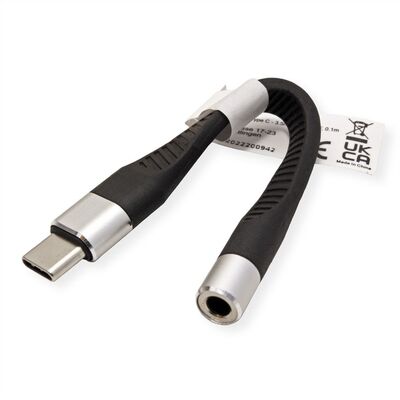 Adaptér USB 3.1 Typ C / 3.5mm (slúchadlá+ mic), 10cm, čierny