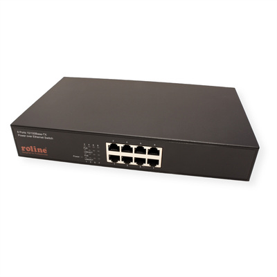 PoE switch 10/100, 8port, 130W, (8x PoE), montáž do 19"