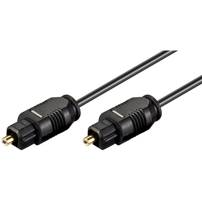 Kábel Toslink audio optický SPDIF prepojovací M/M 3m, ø2.2mm, čierny, Slim