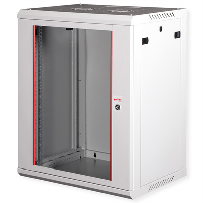 19" Rack na stenu 15U, sivý, 779x600x450mm (HxWxD), odnímateľné bočnice