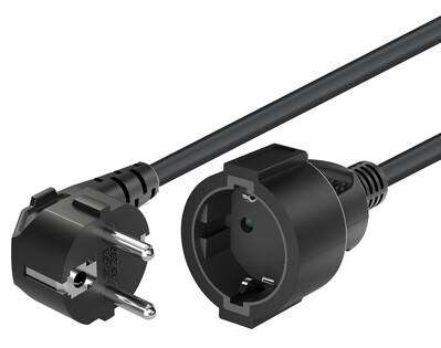Predlžovačka 3m s 1 zásuvkou, SCHUKO, 1.50mm², čierna