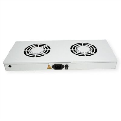 19" Ventilačná jednotka, 2 vetráky, 1U, ON/OFF, sivá