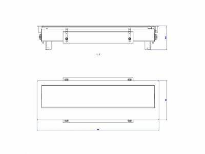 TOP FRAME montážny kryt, dlhý, asymetrický, 523 x 192 x 110mm, hliník, striebornosivý