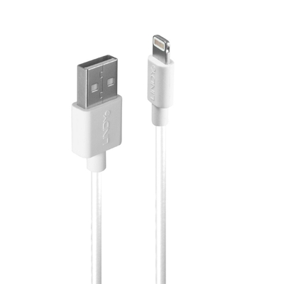 Kábel USB "Lightning" pre Apple, 0.5m, High Speed, biely s MFI cert.