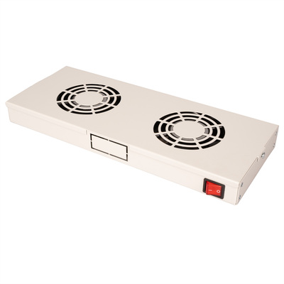 19" Ventilačná jednotka, 2 vetráky, 1U, ON/OFF, sivá