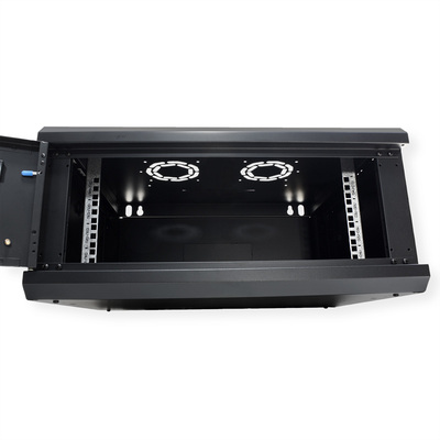 19" Rack na stenu 4U, čierny, 290x600x450mm (HxWxD), odnímateľné bočnice