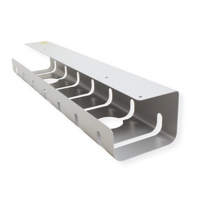 Káblový organizér, žľab na káble pod stôl, hliníkový, 530x110x80mm (DxHxV), strieborný, 2ks/bal