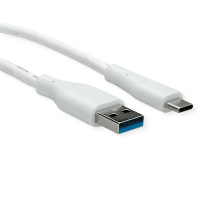 Kábel USB 3.2 Gen 1, AM/CM Typ C 3m, 5Gbps, biely
